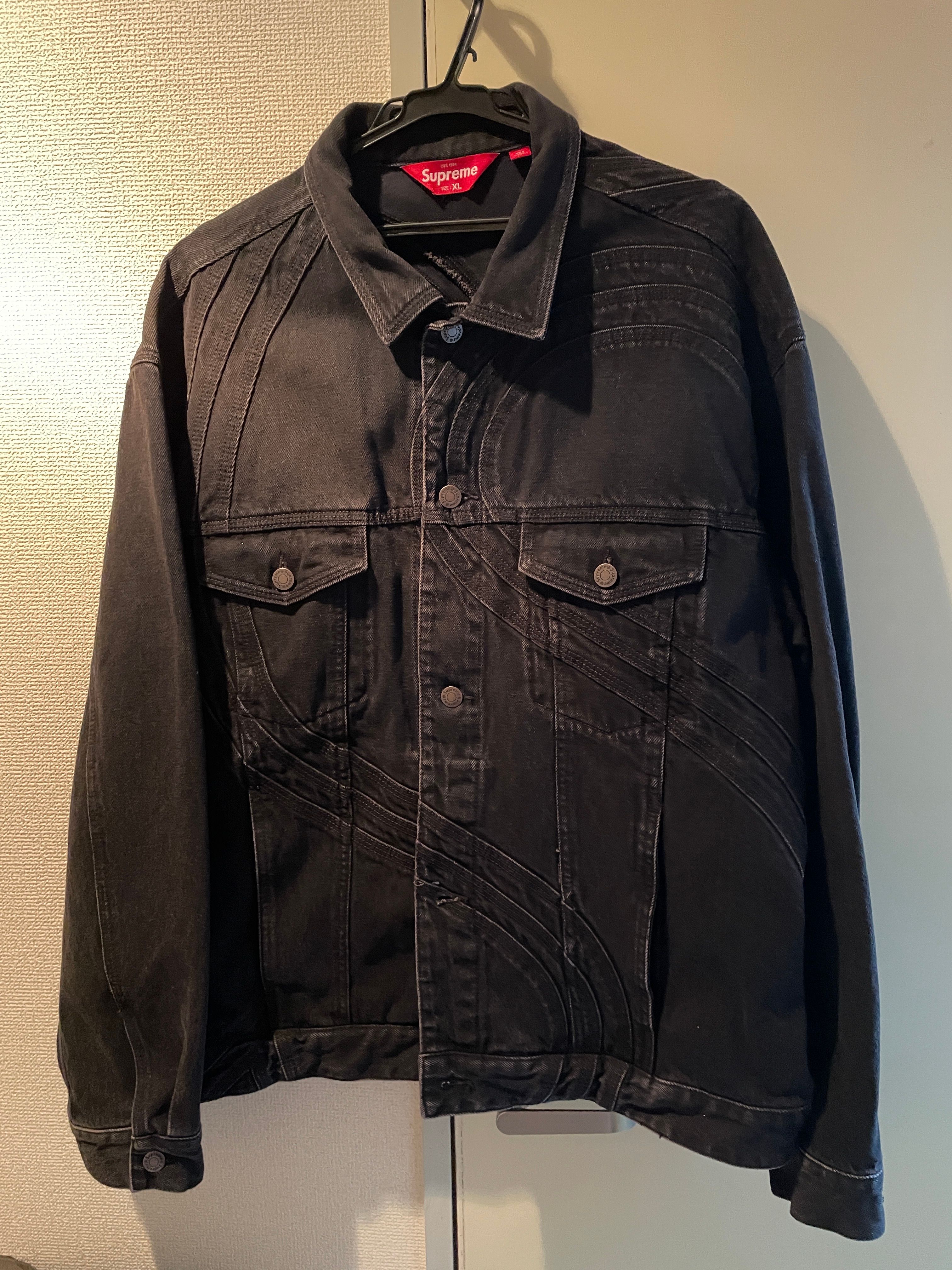 Supreme S Logo Denim Trucker Jacket "Washed Black"