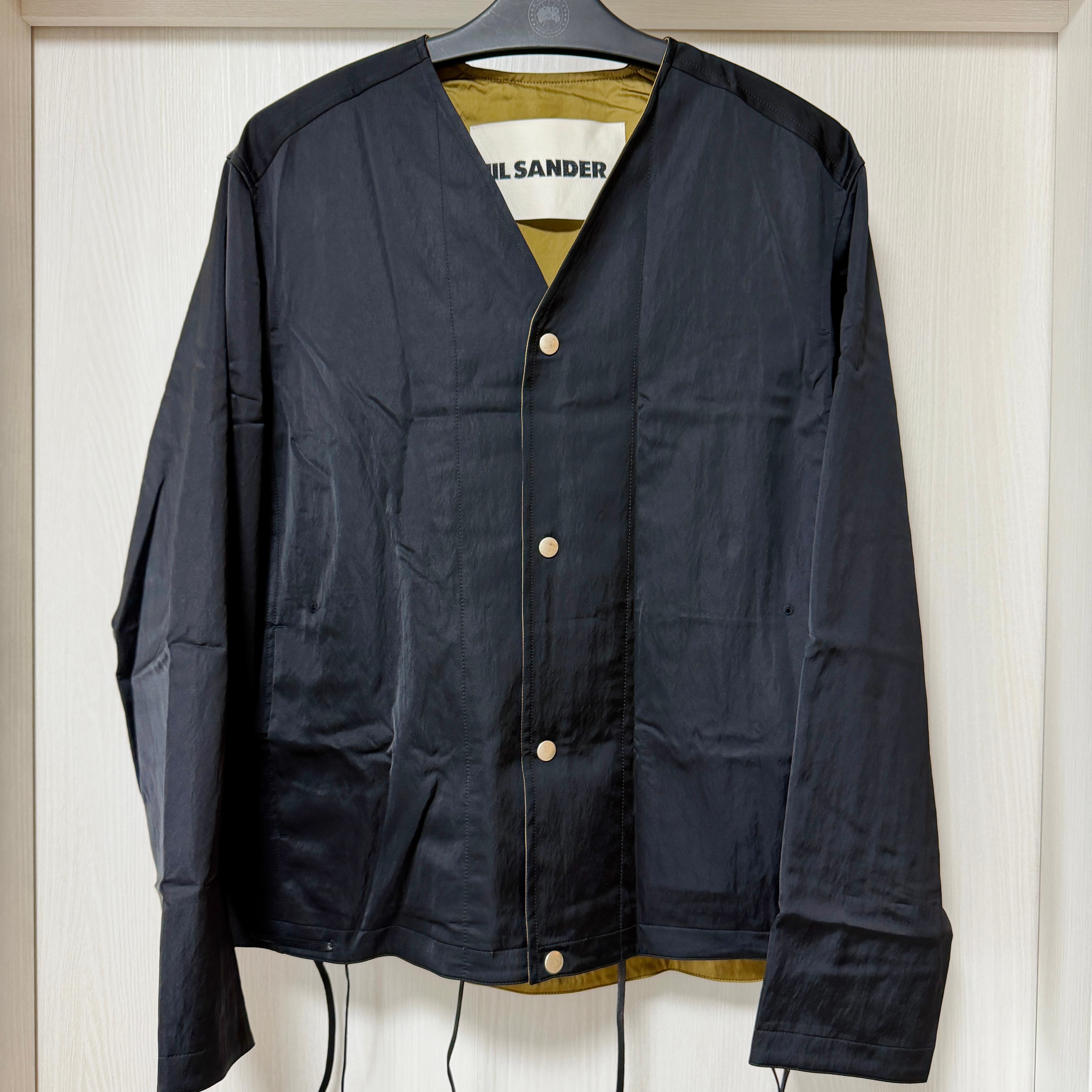 JIL SANDER ジルサンダー ノーカラージャケット Sブラック 44サイズ