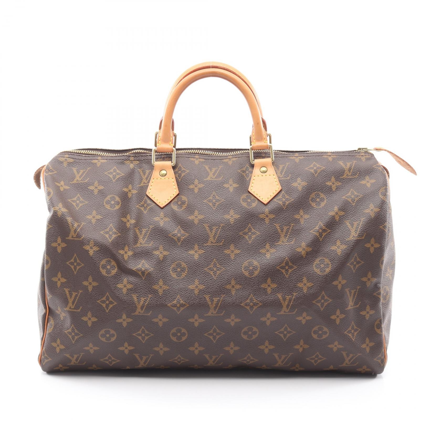 ルイ・ヴィトン LOUIS VUITTON スピーディ40 ハンドバッグ バッグ PVCコーティングキャンバス レザー モノグラム レディース ブラウン系 M41522 【中古】