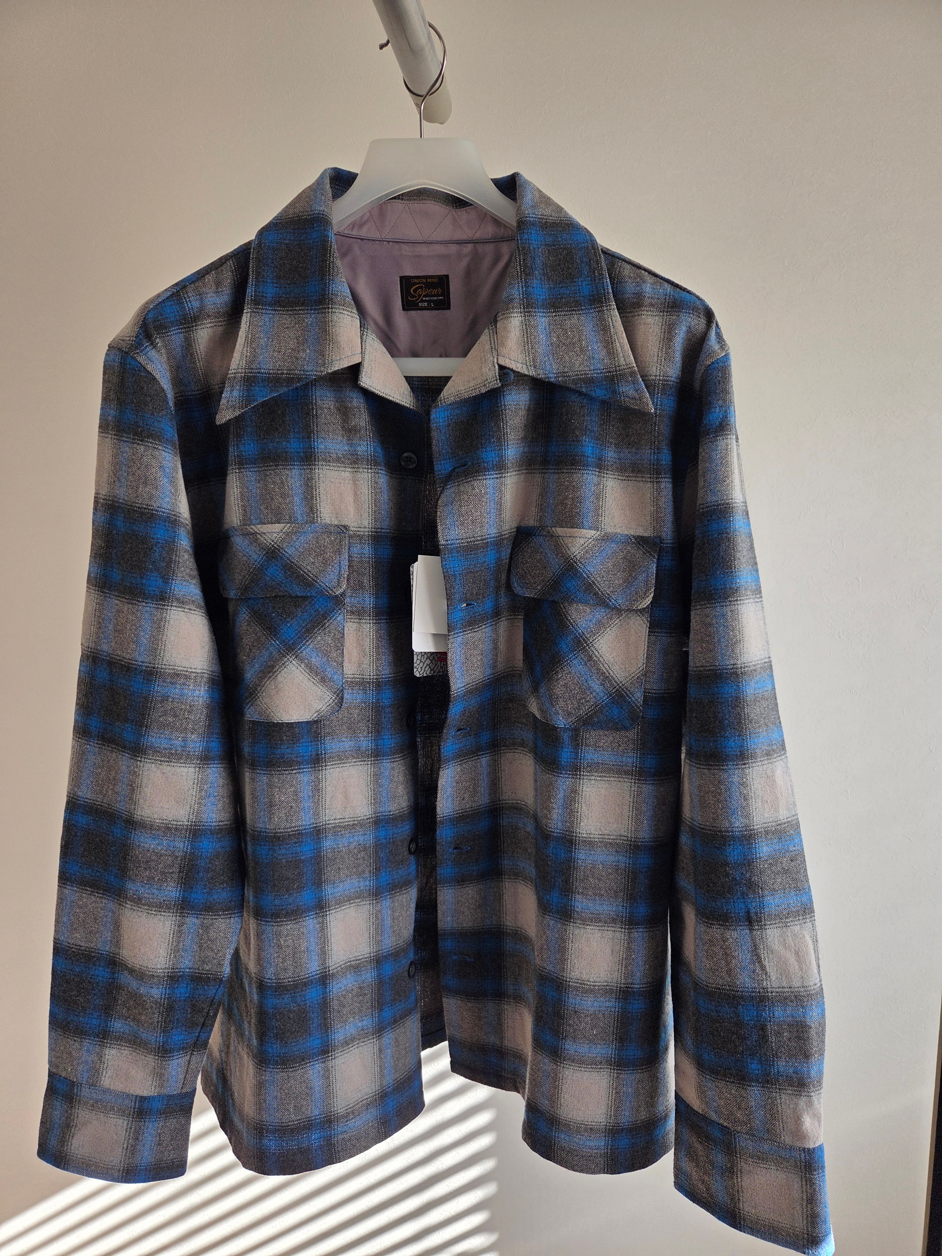 SAPEur SNVG Ombre Check Shirt "Blue"