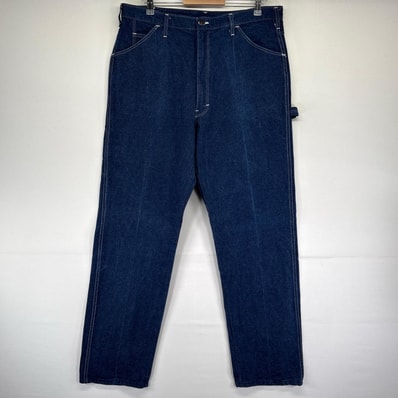 古着 80's/80年代 ヴィンテージ ディッキーズ Dickies USA製 デニム パンツ チビタグ タロンジップ W38×L34 ブルー系 メンズ