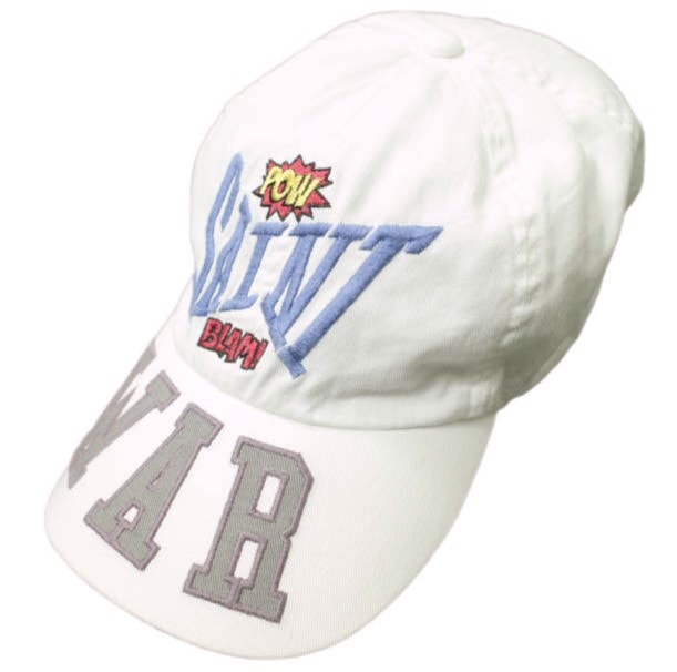 SAINT MICHAEL セントマイケル 21AW 日本製 CAP_WAR ロゴ刺繍6パネルキャップ SM-A21-0000-042 ONE SIZE WHITE SAINT Mxxxxxx 帽子 g21248