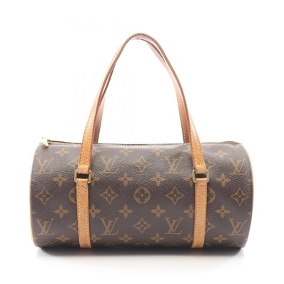 ルイ・ヴィトン LOUIS VUITTON パピヨン26 ハンドバッグ バッグ PVCコーティングキャンバス レザー モノグラム レディース ブラウン系 M51386 【中古】