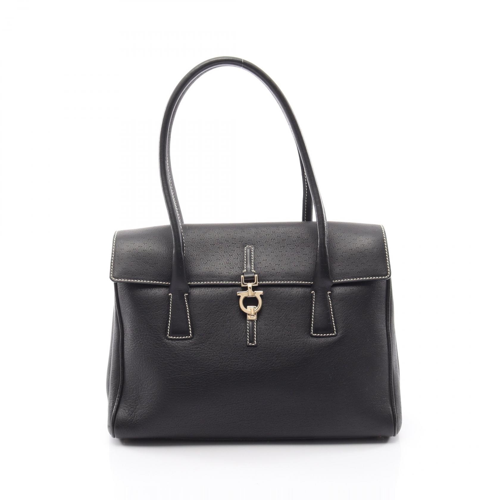 サルヴァトーレフェラガモ Salvatore Ferragamo ガンチーニ ショルダーバッグ バッグ レザー レディース ブラック系 21 3387 【中古】