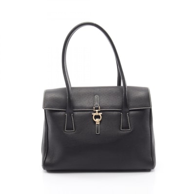 サルヴァトーレフェラガモ Salvatore Ferragamo ガンチーニ ショルダーバッグ バッグ レザー レディース ブラック系 21 3387 【中古】