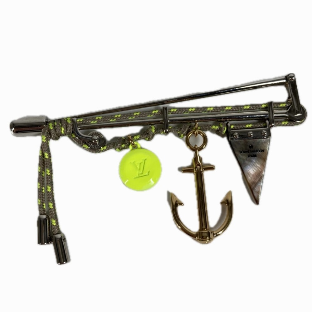 ルイヴィトン LOUIS VUITTON ロープ LVロゴ ピンブローチ アクセサリー ブローチ メタル シルバー