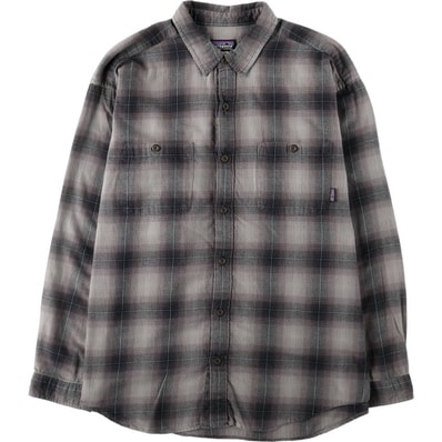 古着 00年代 パタゴニア Patagonia ORGANIC COTTON オーガニックコットン 53836F9 オンブレチェック 長袖 ライトネルチェックシャツ メンズL相当/evb036051
