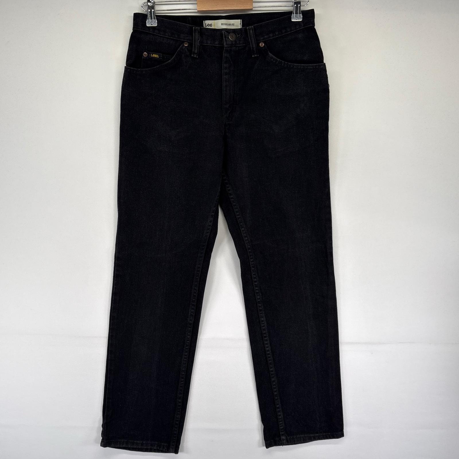 古着 リー Lee デニム パンツ ブラックデニム ジッパーフライ ジーパン ジーンズ 5ポケ ストレート W31×L30  ブラック系 メンズ