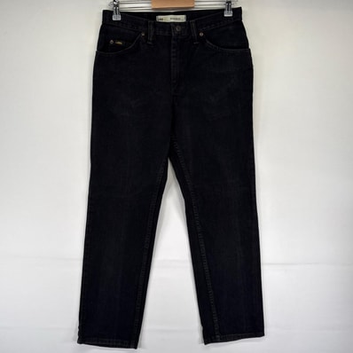 古着 リー Lee デニム パンツ ブラックデニム ジッパーフライ ジーパン ジーンズ 5ポケ ストレート W31×L30 ブラック系 メンズ