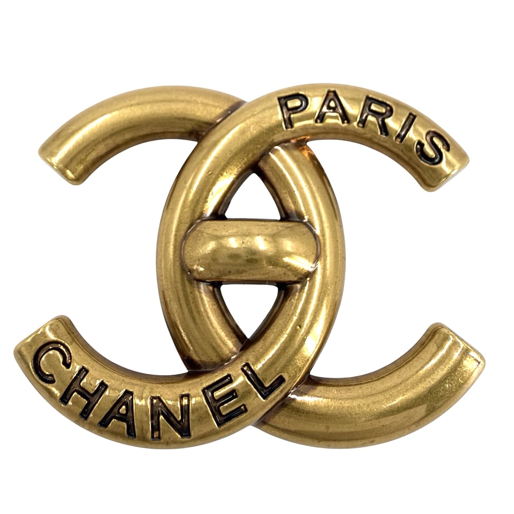 CHANEL シャネル ブローチ ココマーク ターンロックデザイン アクセサリー GP B21K レディース 約9.8g 2021年【中古品】