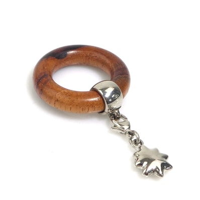 エルメス HERMES スカーフリング 星を巡る旅展 限定 ウッド/メタル ブラウン/シルバー レディース【中古】 e61187a