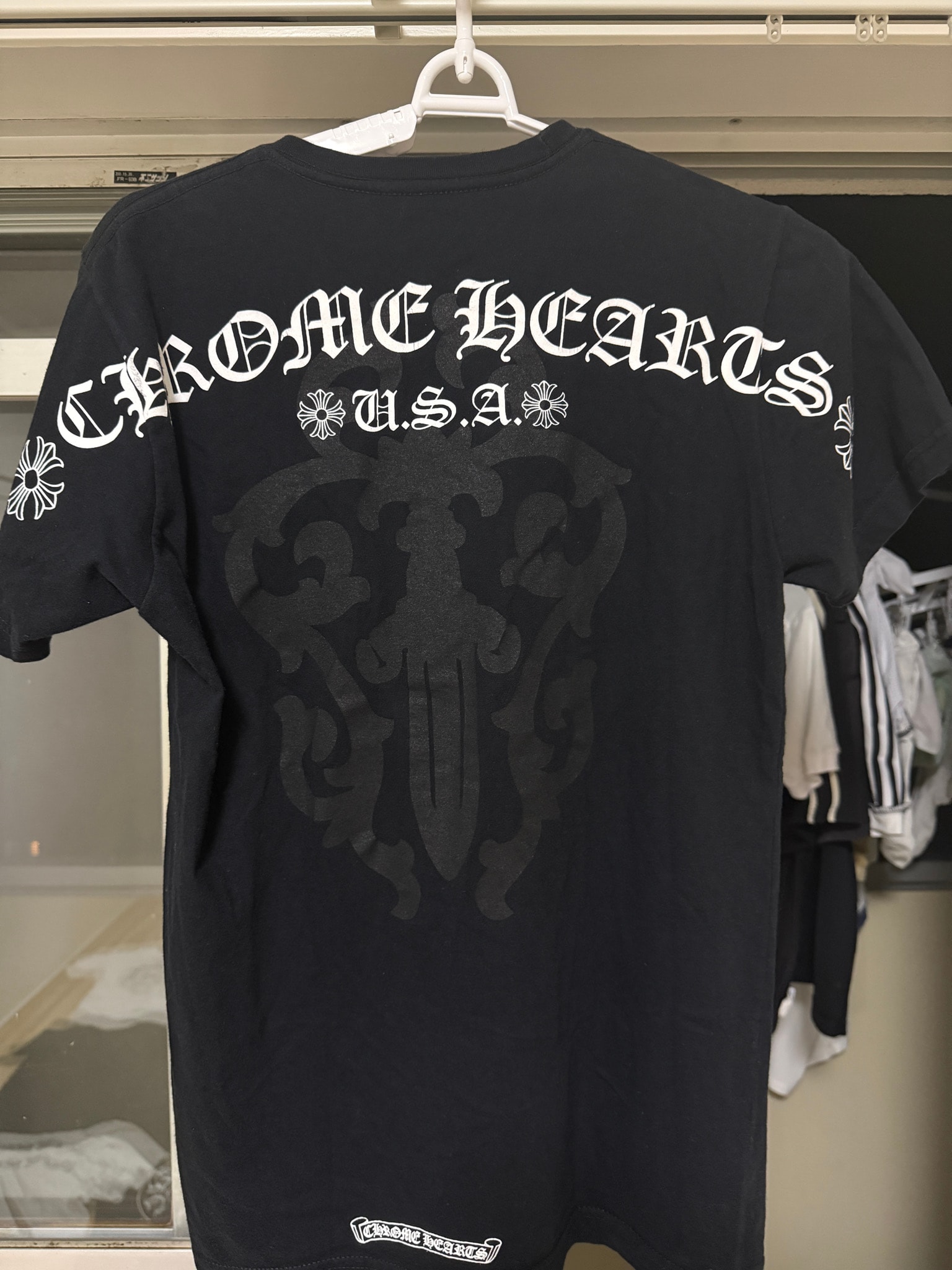 Chrome Hearts Shoulder USA Script Logo Pocket T-Shirt "Black"
