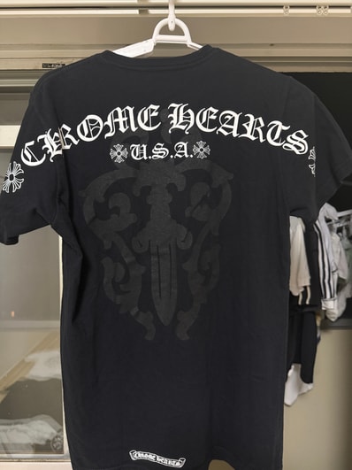 Chrome Hearts Shoulder USA Script Logo Pocket T-Shirt "Black"