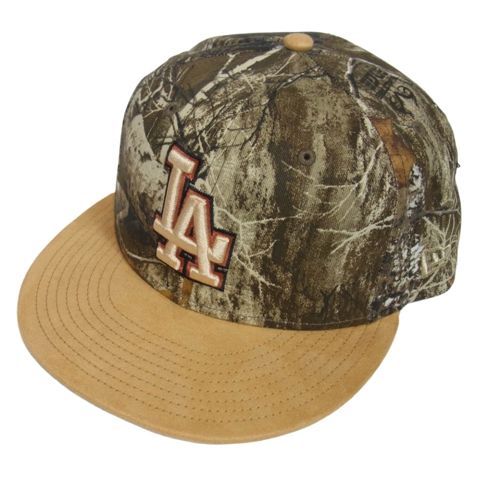NEW ERA ニューエラ キャップ 59FIFTY Real Tree Camo Los Angeles Dodgers ロサンゼルス ドジャース リアルツリー カモ フィフティー キャップ ベージュ系 7 3/4【美品】【中古】