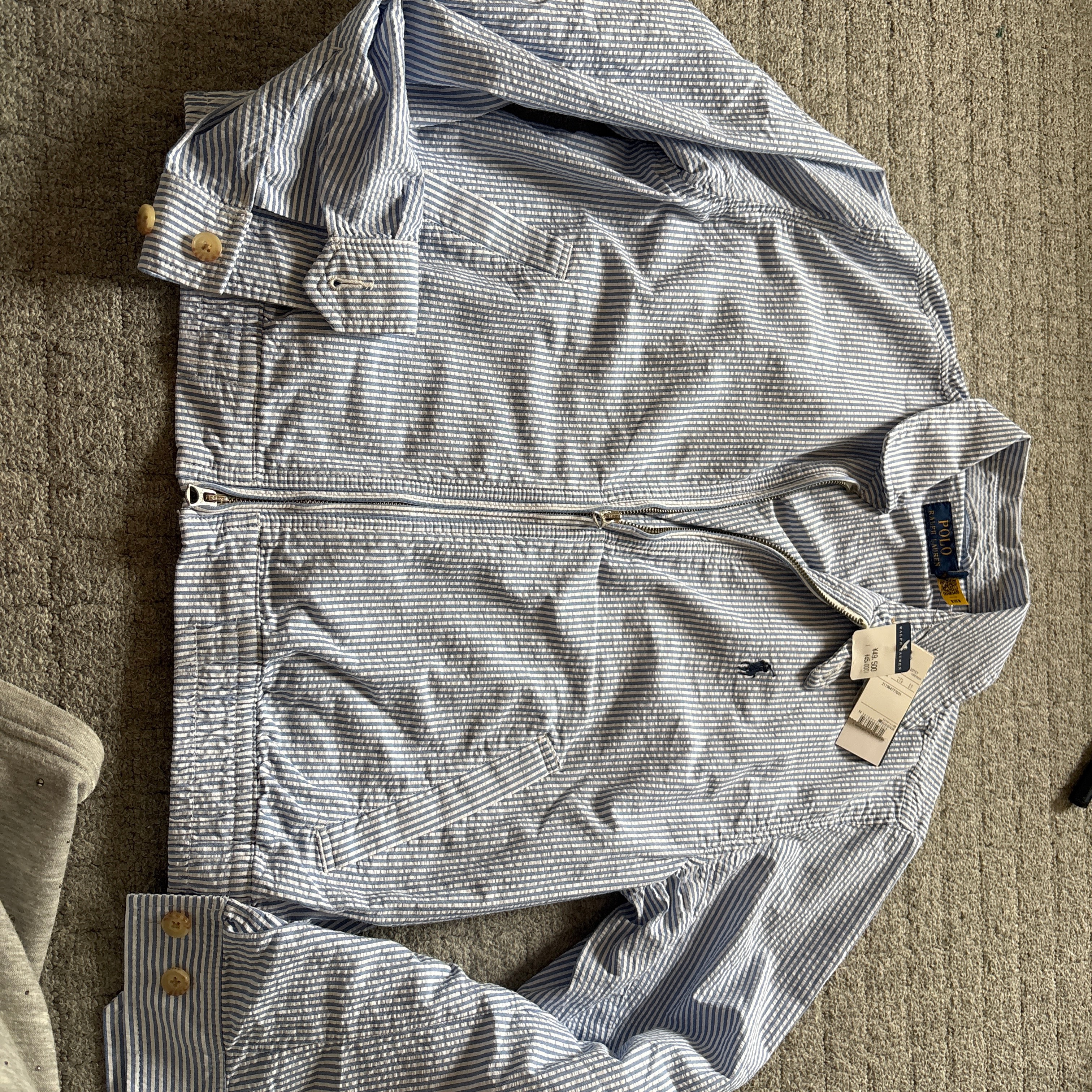 POLO RALPH LAUREN ポロラルフローレン シアサッカー フルジップアップジャケット ストライプ 新品未使用
