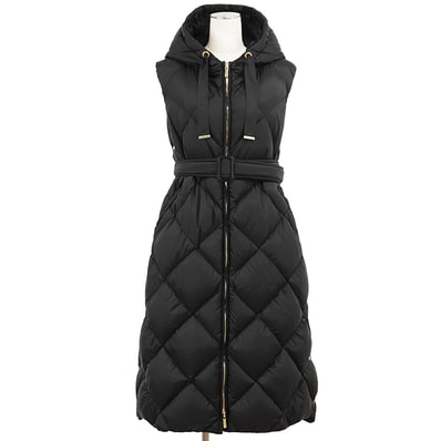 MAX MARA The Cube マックスマーラ TREGIL トレジル ノースリーブダウンコート サイズ 38 レディース ナイロン100% ダウンベスト ジレ アウター ハンガー ベルト付属 ブラック 黒 ルーマニア製