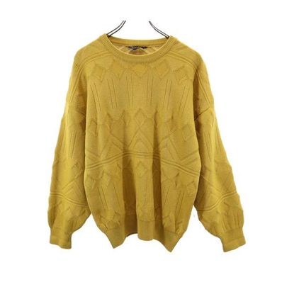 Christian Dior クリスチャンディオール ウール 長袖 ニット L マスタード セーター