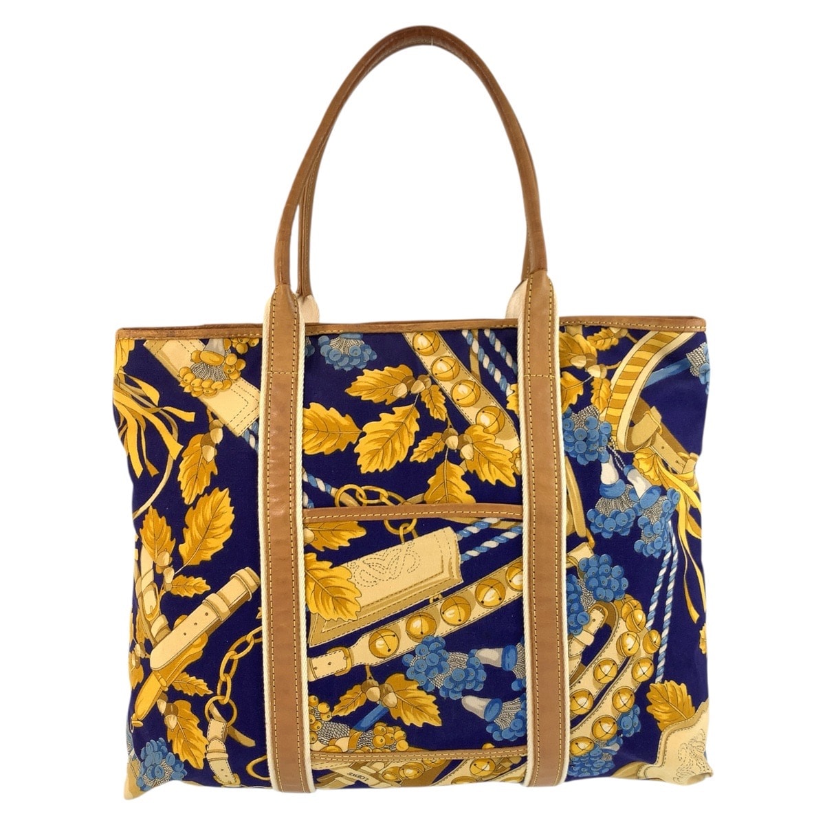 美品 LOEWE ロエベ ヴィンテージ ブルー マルチカラー キャンバス レザー/ トートバッグ ショルダーバッグ 503346 【中古】