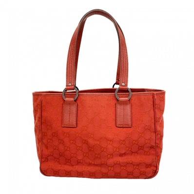 【6db1658-k】グッチ ハンドバッグ GGキャンバス 113019 キャンバス レッド シルバー金具【中古】レディース
