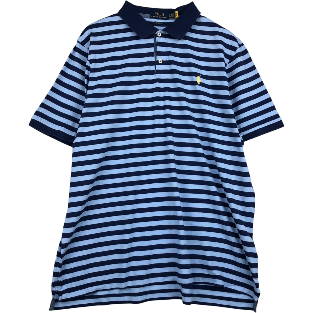 古着 ラルフローレン Ralph Lauren POLO RALPH LAUREN CLASSIC FIT 半袖 ボーダー ポロシャツ メンズXL相当/eaa626568