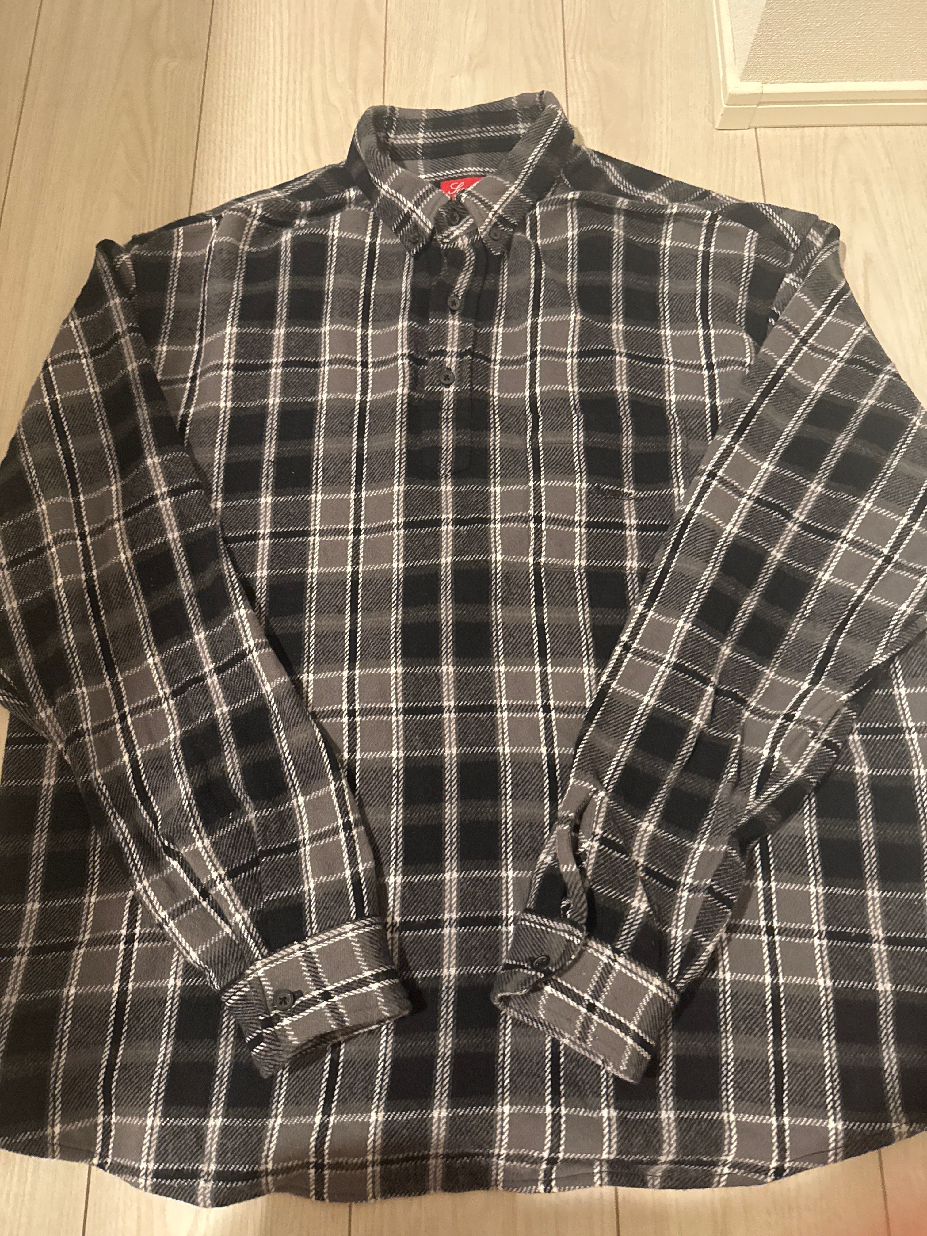Supreme Pullover Plaid Flannel Shirt "Black"