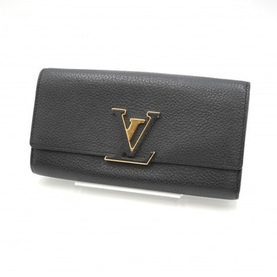 LOUIS VUITTON(ルイ・ヴィトン)カプシーヌ ポルトフォイユ・カプシーヌ ヴィンテージ 長財布 ブラック トリヨンレザー ゴールド金具 レディース M61248【中古】