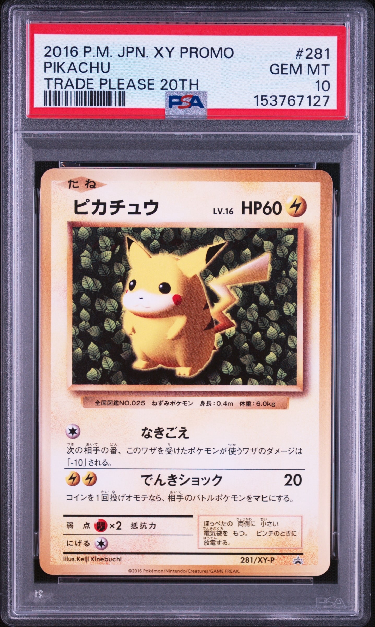 PSA10】ピカチュウ: プロモ[XY-P 281/XY-P](プロモーションカード「XY