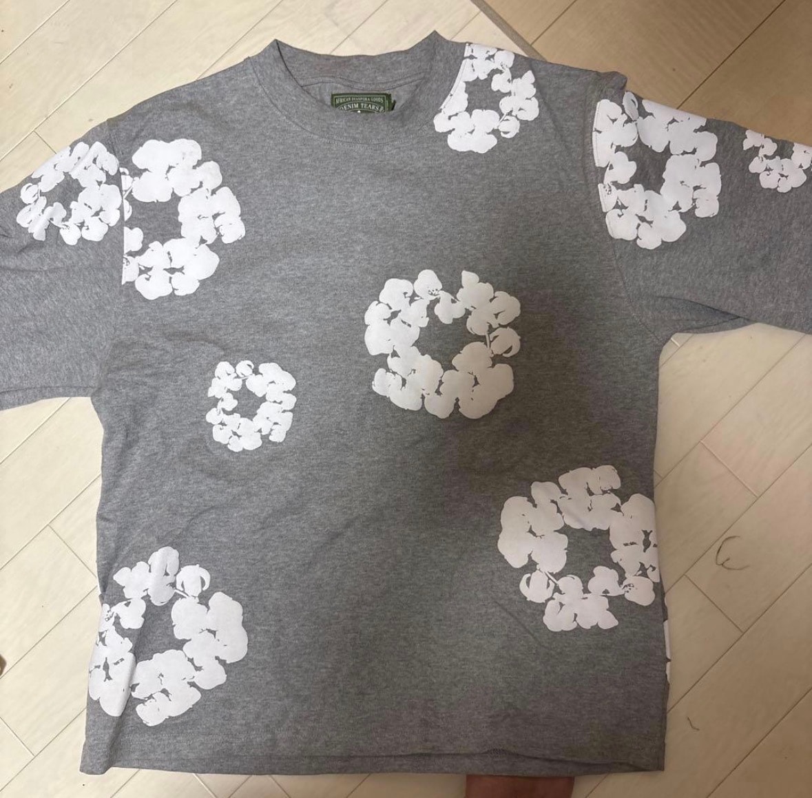 DENIM TEARS Rhinestone Cotton Wreath Thermal "Vintage Black"