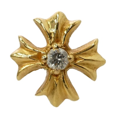 CHROME HEARTS クロムハーツ(原本無) 22K No2 CH PLS DIA プラススタッド 1ダイヤ ピアス ゴールド系【中古】