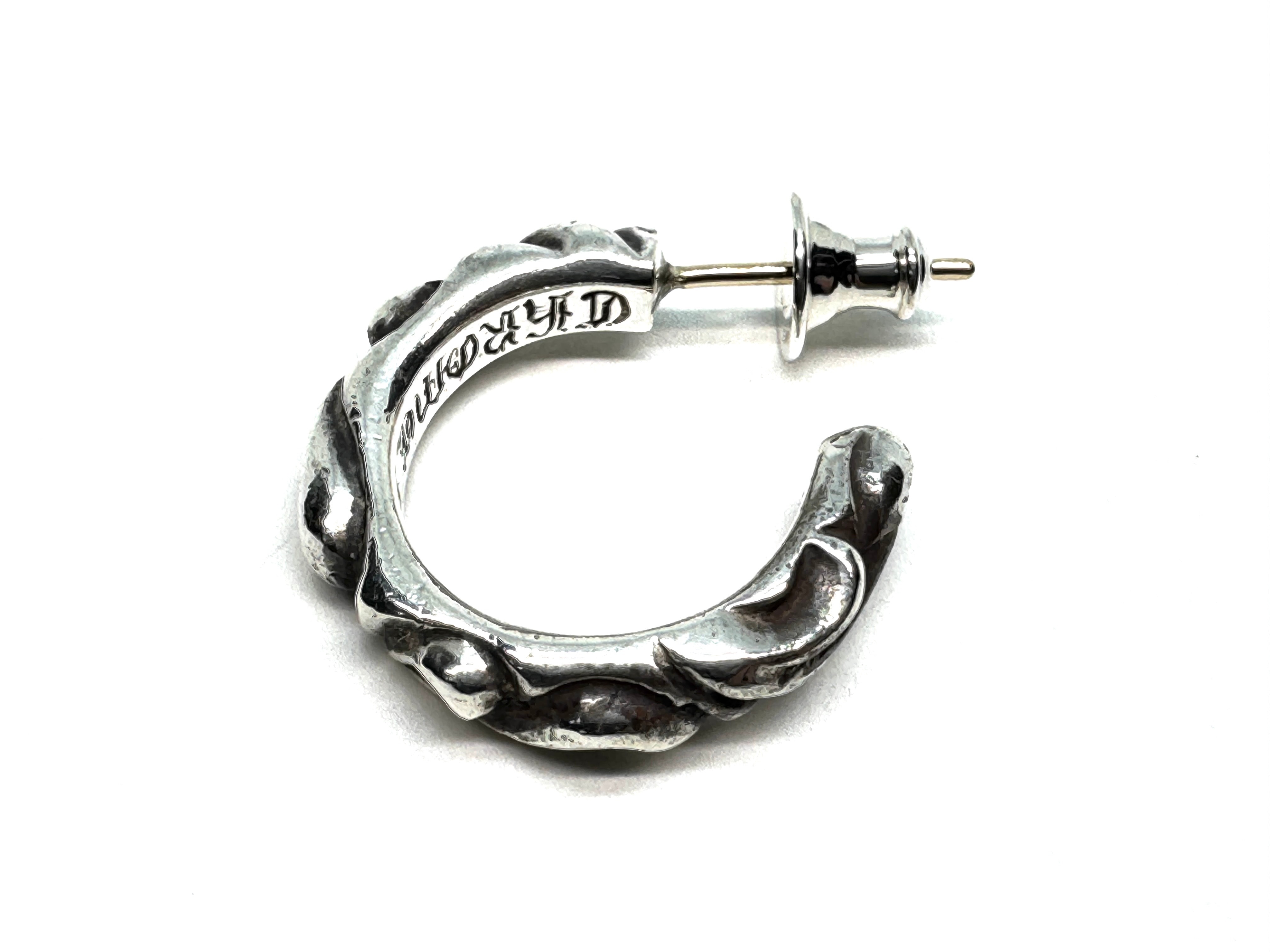 Chrome Hearts Scroll 1 Hoop Earrings "Silver"