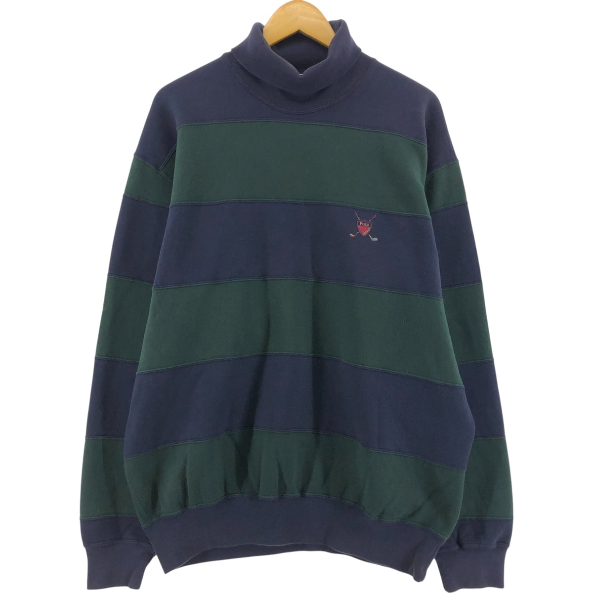 古着 ラルフローレン Ralph Lauren POLO by Ralph Lauren ボーダー柄 タートルネック ワンポイントロゴスウェットシャツ トレーナー メンズL相当/eaa526463 【中古】 【250402】/eaa526463