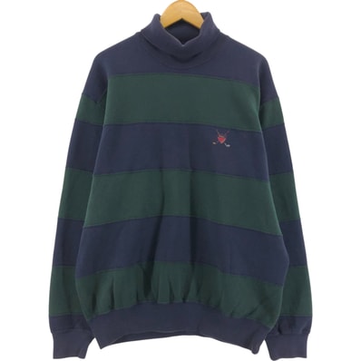 古着 ラルフローレン Ralph Lauren POLO by Ralph Lauren ボーダー柄 タートルネック ワンポイントロゴスウェットシャツ トレーナー メンズL相当/eaa526463 【中古】 【250402】/eaa526463