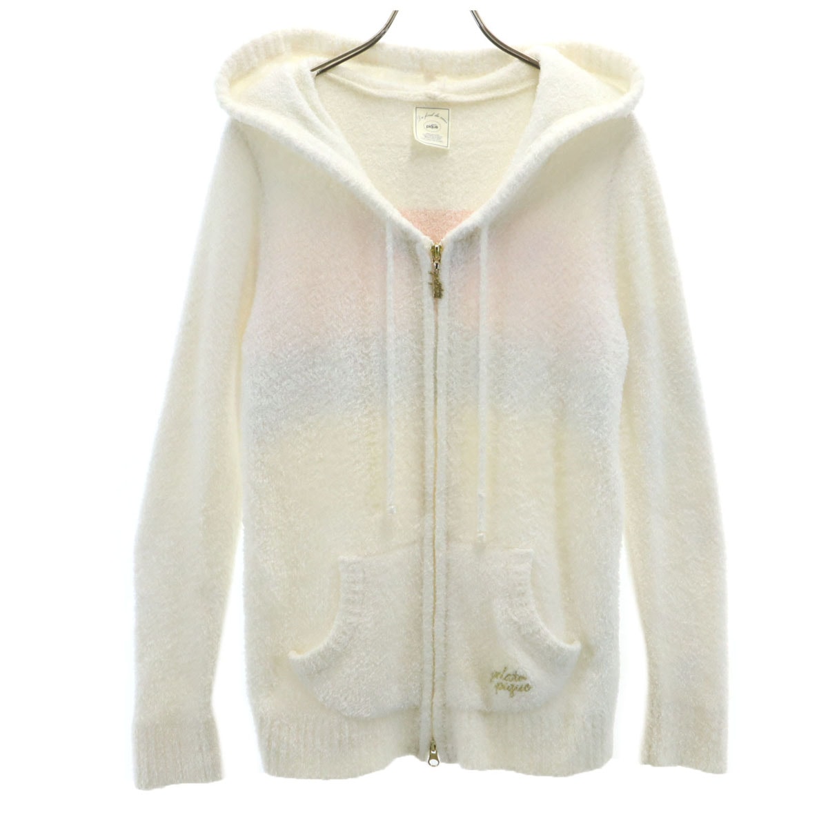 gelato pique ジェラートピケ 長袖 ジップパーカー F ホワイト ルームウェア