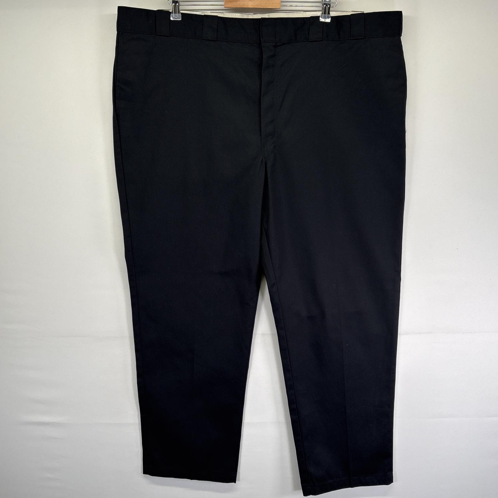 古着 ディッキーズ Dickies ワークパンツ ストレート 874 チノパン ジッパーフライ 作業着 センタープレス w48 L32 ブラック メンズ