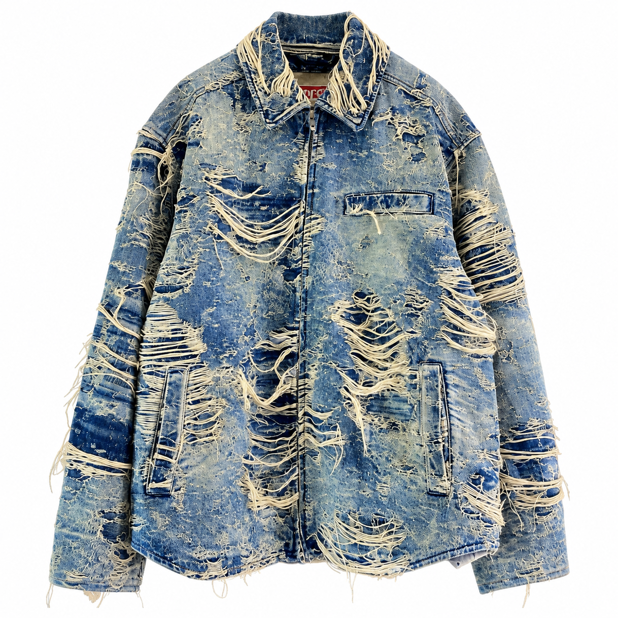 Diesel D-Ivar-Fsg1 Jacket In Floating-Thread Denim "Medium Blue"