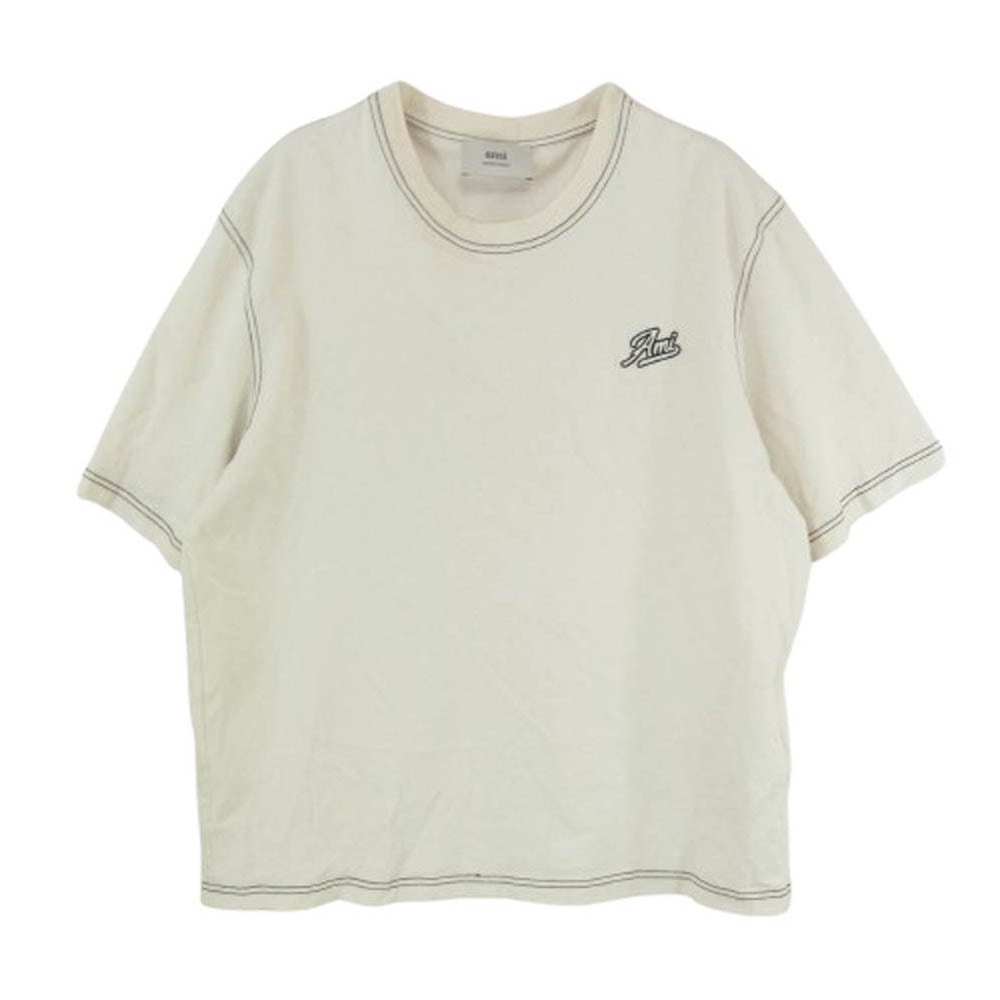 AMI PARIS アミパリス Tシャツ HTS029 JE0118 Signature T-shirt シグネチャー Tシャツ オフホワイト系 サイズ表記無【中古】