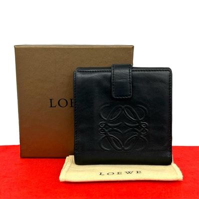LOEWE ロエベ アナグラム ロゴ レザー 二つ折り財布 ブラック
22110