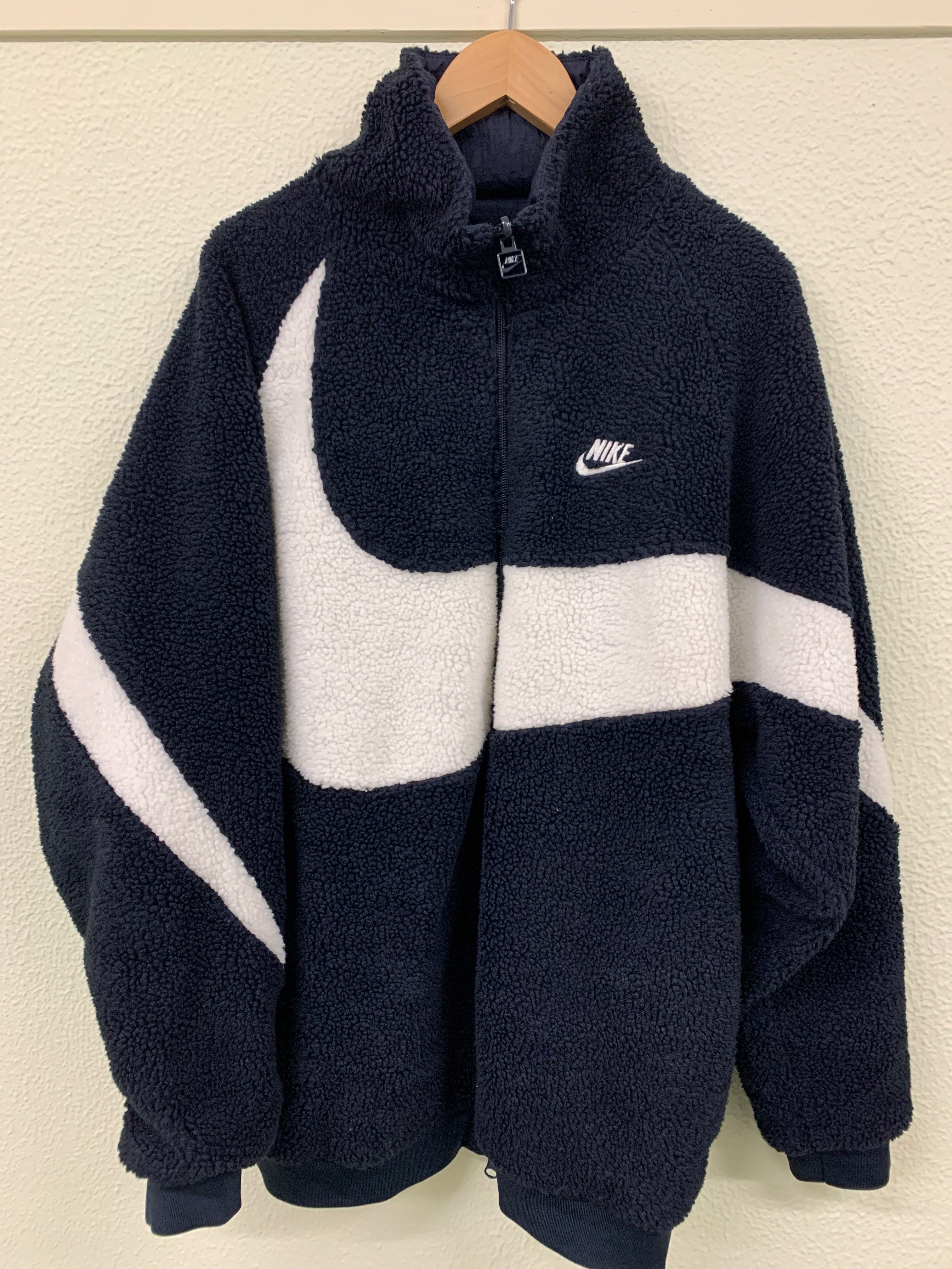 Nike Big Swoosh Reversible Boa Jacket"Black Neon"