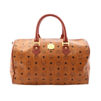 エム・シー・エム MCM ヴィセトス ボストンバッグ バッグ PVCコーティングキャンバス レザー メンズ レディース ブラウン系 【中古】