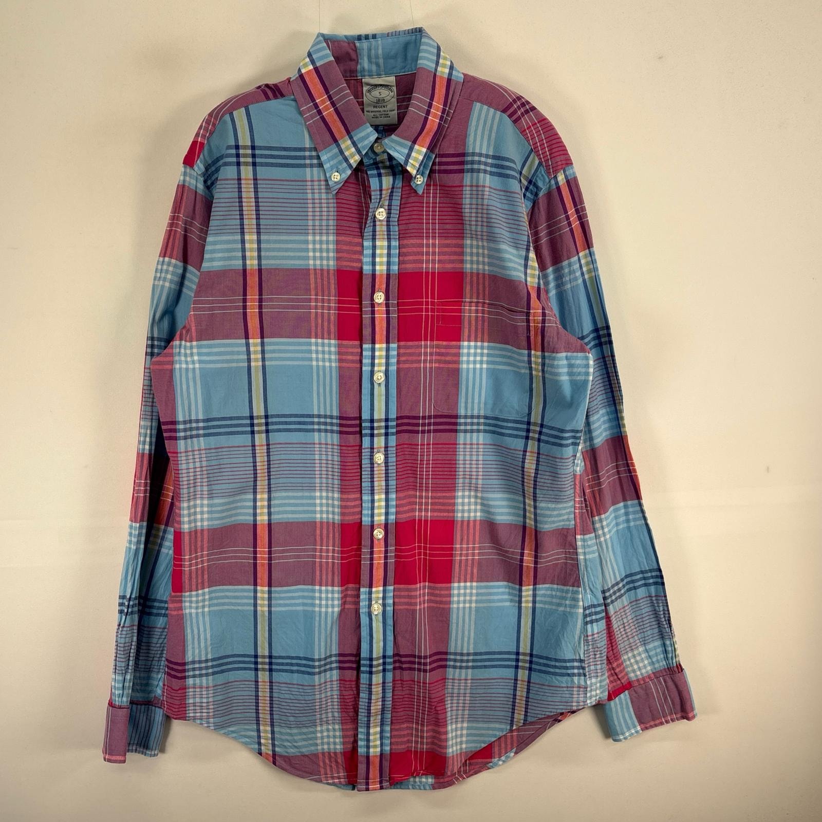 古着 ブルックスブラザーズ Brooks Brothers 長袖シャツ チェック 胸ポケ REGENT S ブルー系 マルチカラー メンズ