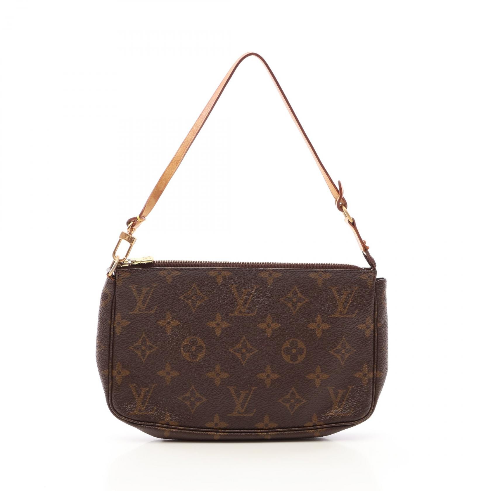 ルイ・ヴィトン LOUIS VUITTON ポシェットアクセソワール モノグラム ハンドバッグ バッグ PVCコーティングキャンバス レザー レディース ブラウン系 M51980 【中古】
