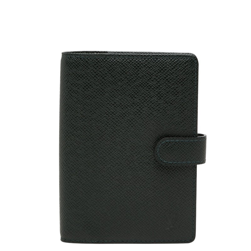 ルイ ヴィトン タイガ アジェンダPM 手帳カバー R20424 エセピア グリーン レザー レディース LOUIS VUITTON 【中古】