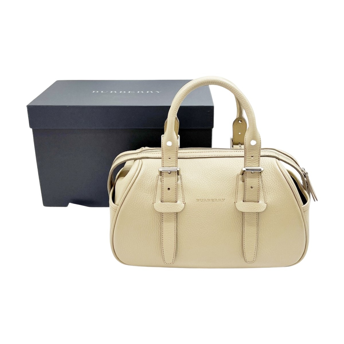 ◆◆BURBERRY バーバリー ハンドバッグ レザー 箱付 レディース ベージュ