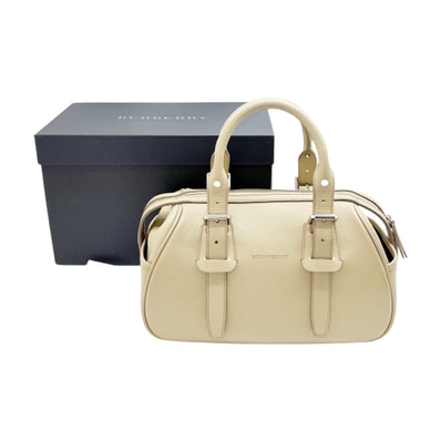 ◆◆BURBERRY バーバリー ハンドバッグ レザー 箱付 レディース ベージュ