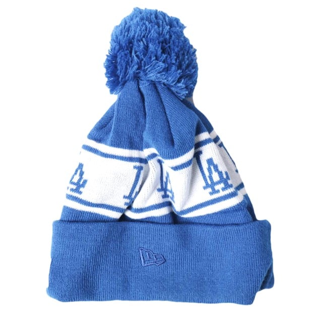 NEW ERA x BEAMS ニューエラ ビームス 別注 Pon Pon Knit Cap LA ドジャーズ ボンボン付き ニットキャップ ONE SIZE BLUE MLB ポンポン ニット帽 ワッチキャップ ビーニー 帽子 g13741