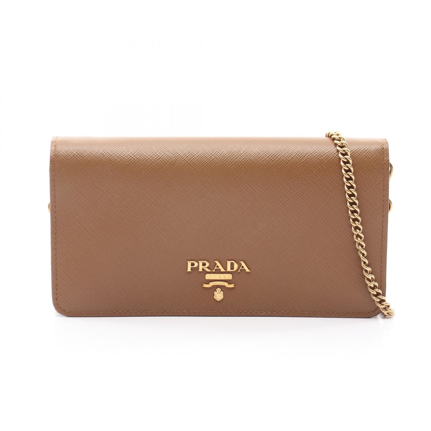 プラダ PRADA ショルダーバッグ バッグ サフィアーノレザー レディース ブラウン系 1DH044 【中古】