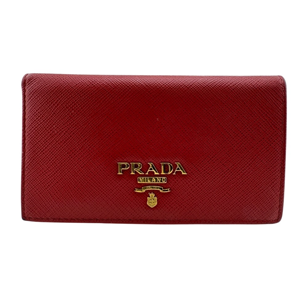 プラダ PRADA 二つ折り財布 サフィアーノ 1MC122 レッド