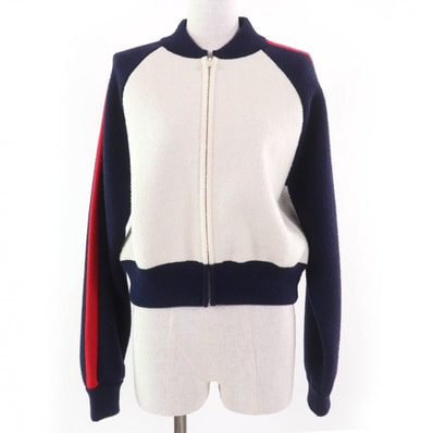 極美品 クリスチャンディオール
ジャケット JA DIOR PARIS ネイビー ホワイト レディース 44 144V50AM350