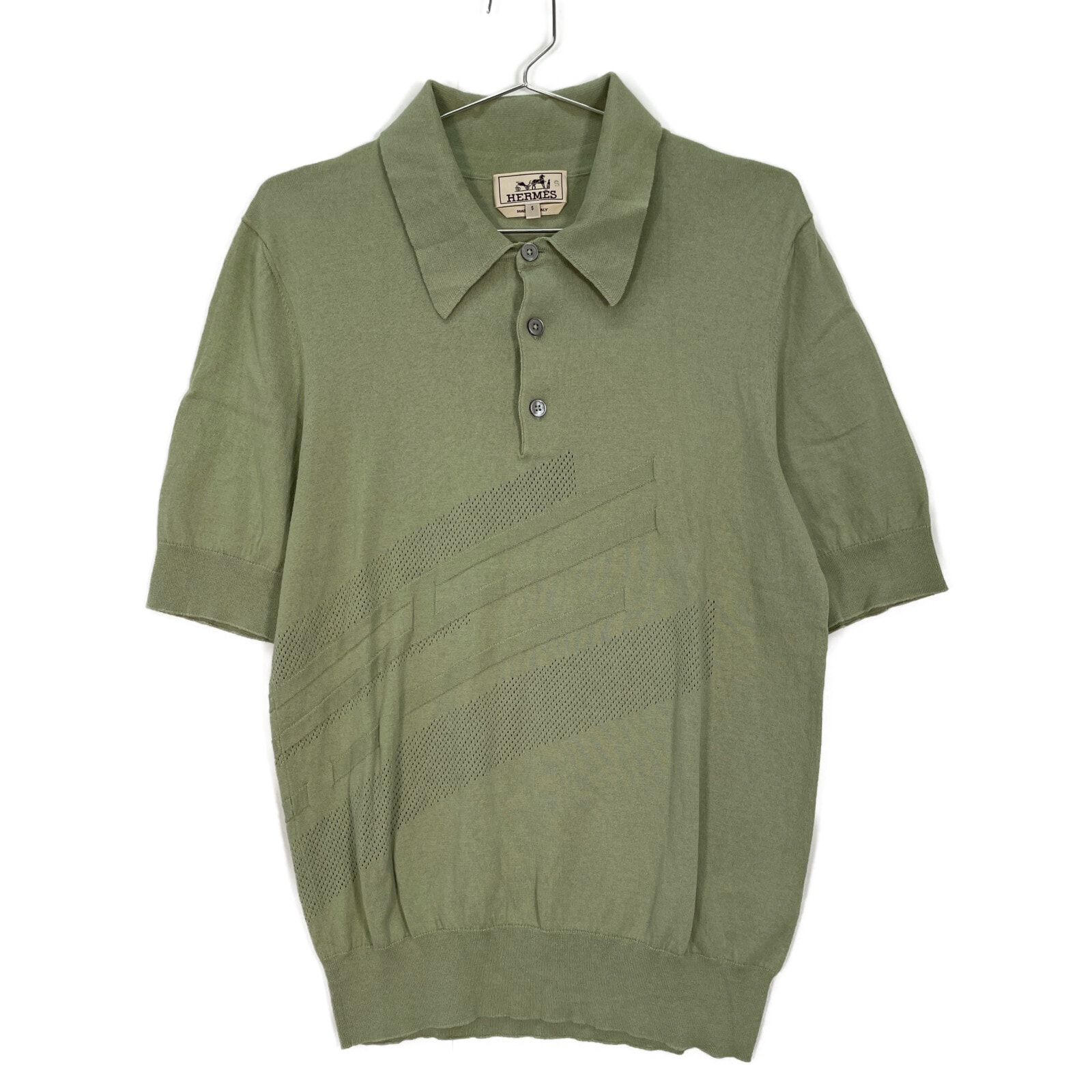 TIGHTBOOTH Stripe Knit Open Polo 
