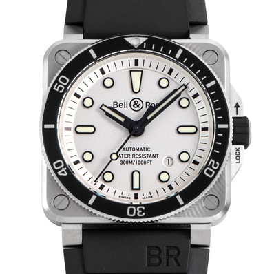 Bell&Ross ベル&ロス BR03-92 ダイバー ホワイト BR0392-D-WH-ST/SRB 保証書2025年【中古】